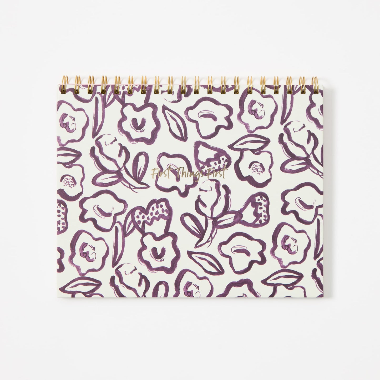 Plum Floral, Spiral Bound Weekly Note Pad, 10" X 8" 