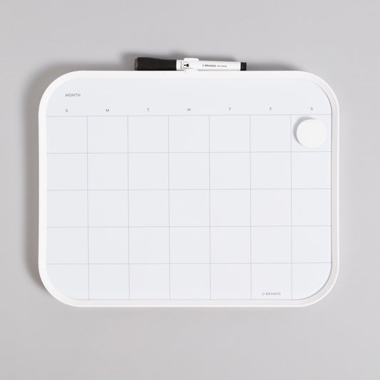 Modern Bevel Trend, Dry Erase Monthly Calendar Web Product Type, White Color, 11" X 14" Size 