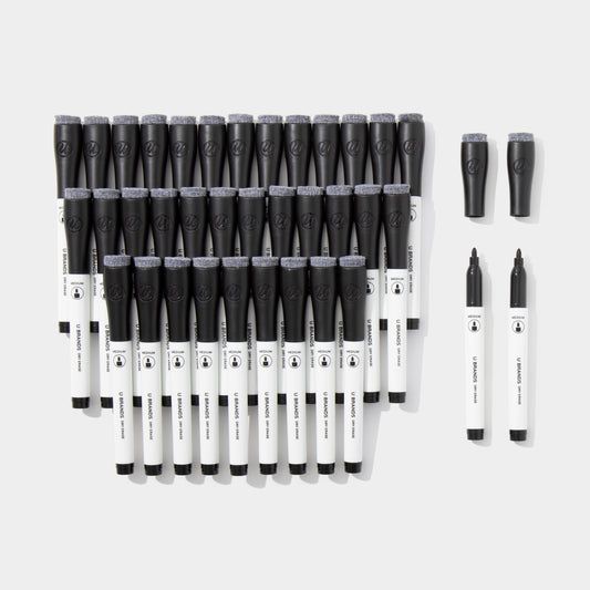 U Brands Classic Midnight Medium Tip Dry Erase Markers - Black, 36 CT Black
