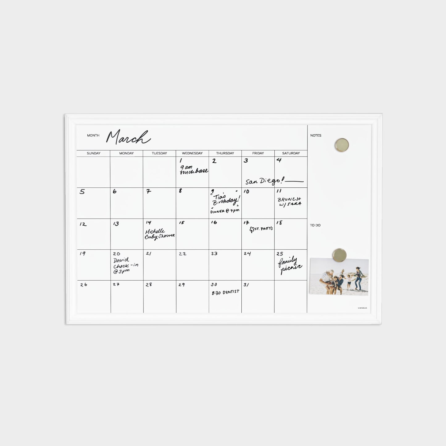 Farmhouse Trend, Dry Erase Monthly Calendar Web Product Type, White Color, 30" X 20" Size 