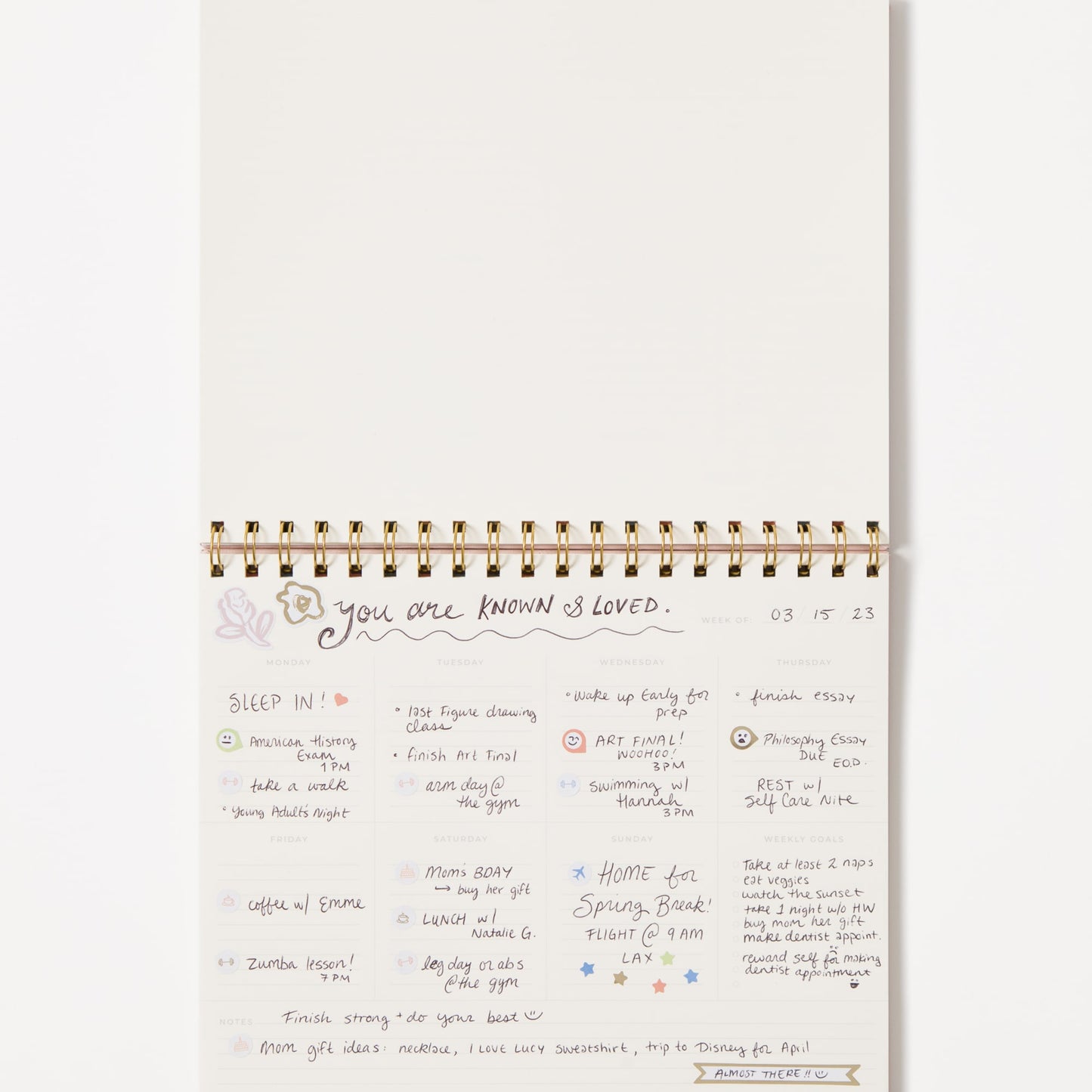 Oc Floral, Spiral Bound Weekly Note Pad