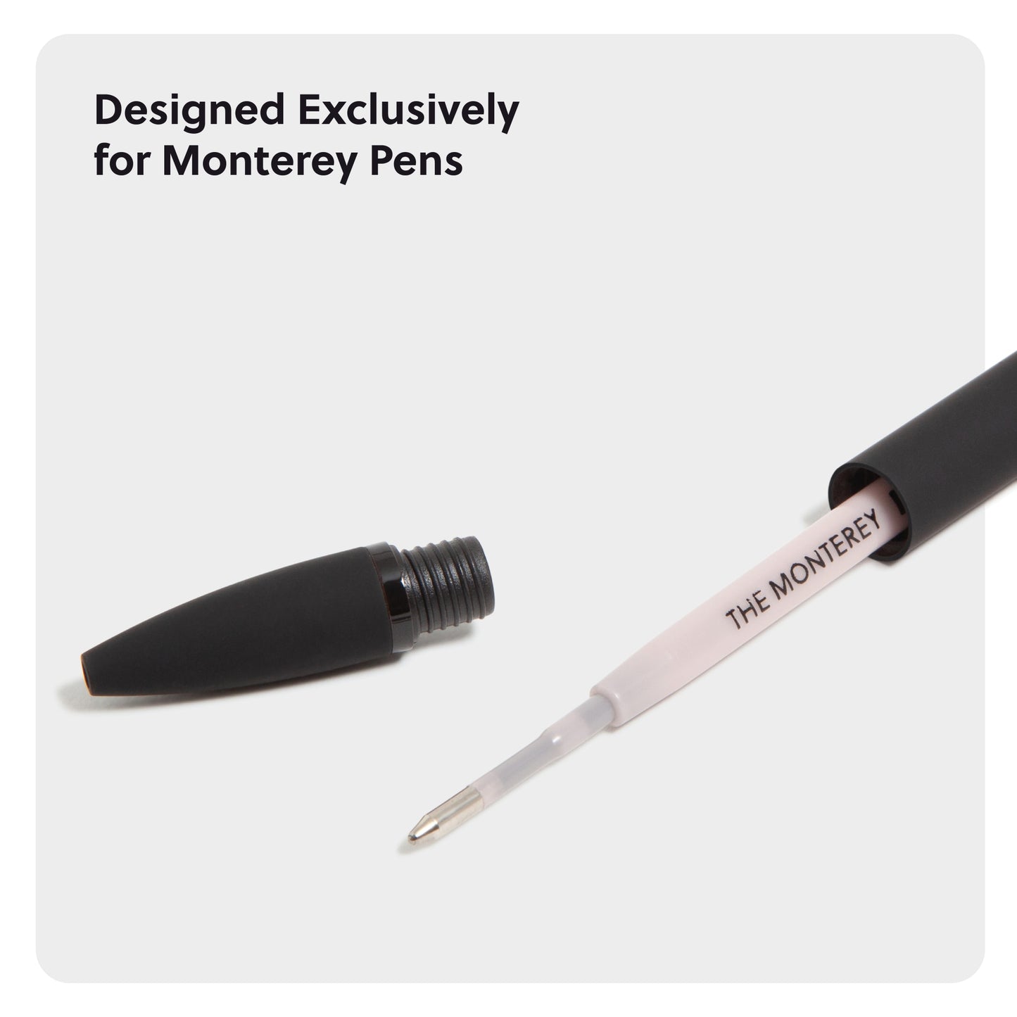 Written Revival, The Monterey Ballpoint Ink Refills, 10 Ct, Gray, 3.81 Inch X 0.2 Inch X 0.2 Inch