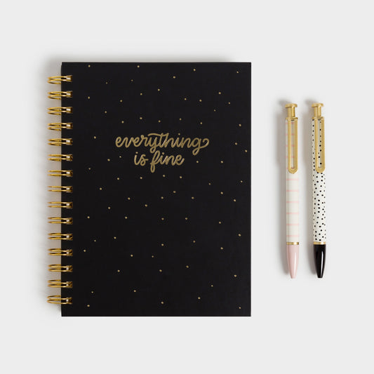 Everything Is Fine Trend, Spiral Bound Journal X Pens Web Product Type 
