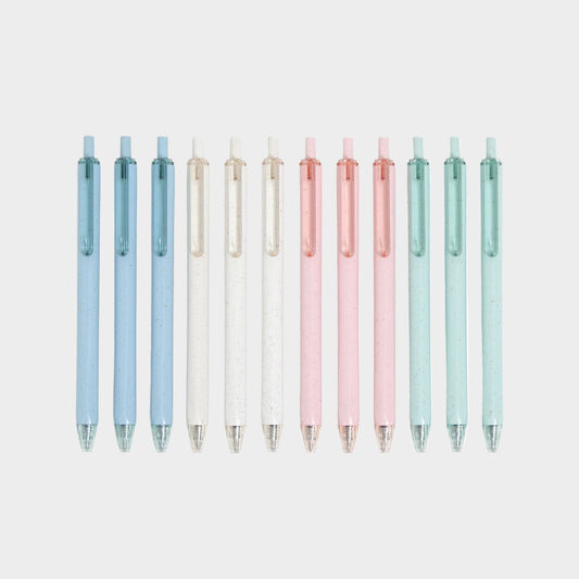U Brands U-Eco Recycled Gel Click Pens, 12 count, Pastel Speckle, Medium (0.7 mm) Point, Black Ink