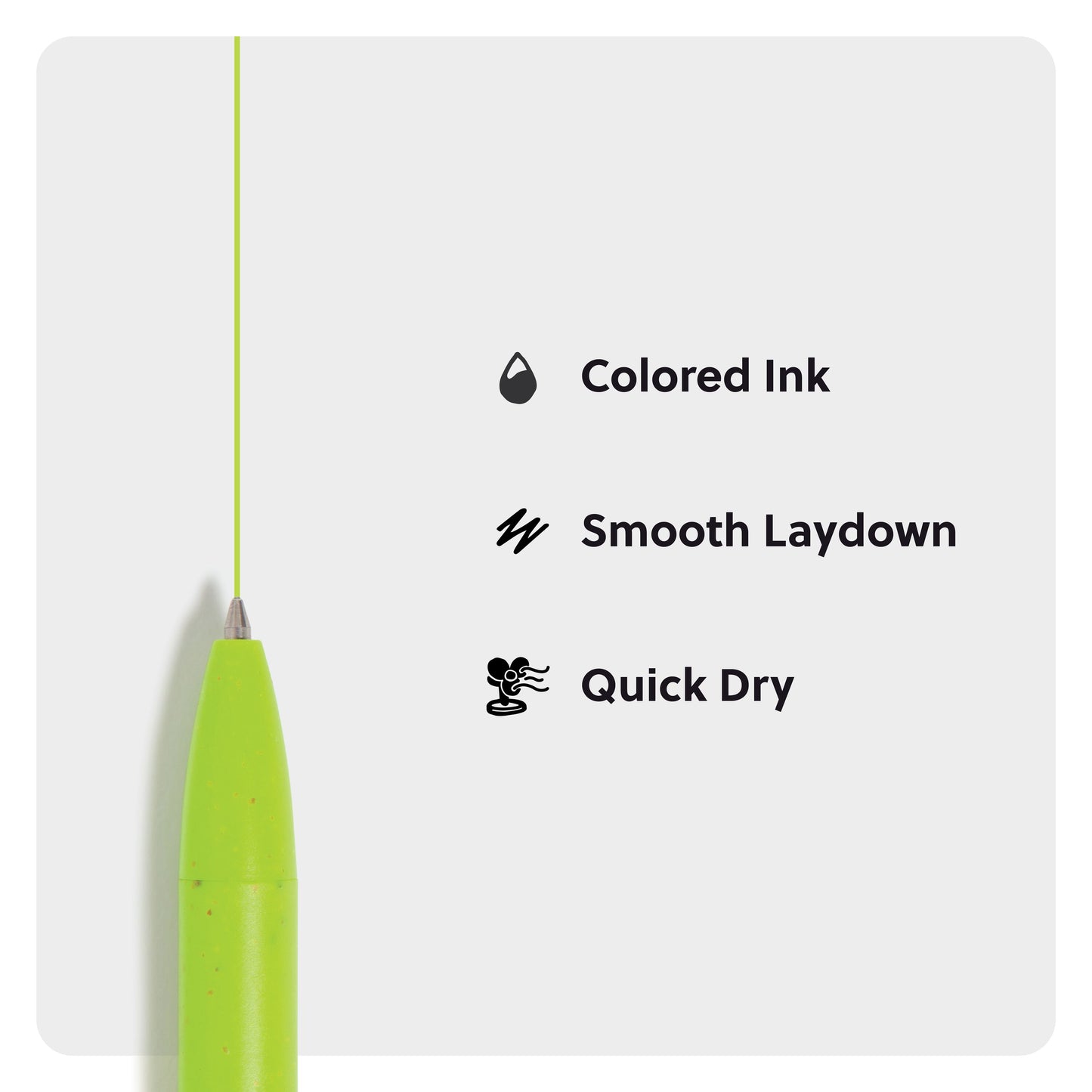 U Brands U-Eco Hybrid Ink Ballpoint Pens, 12 Count, Medium (0.7 mm) Point, Assorted Colors