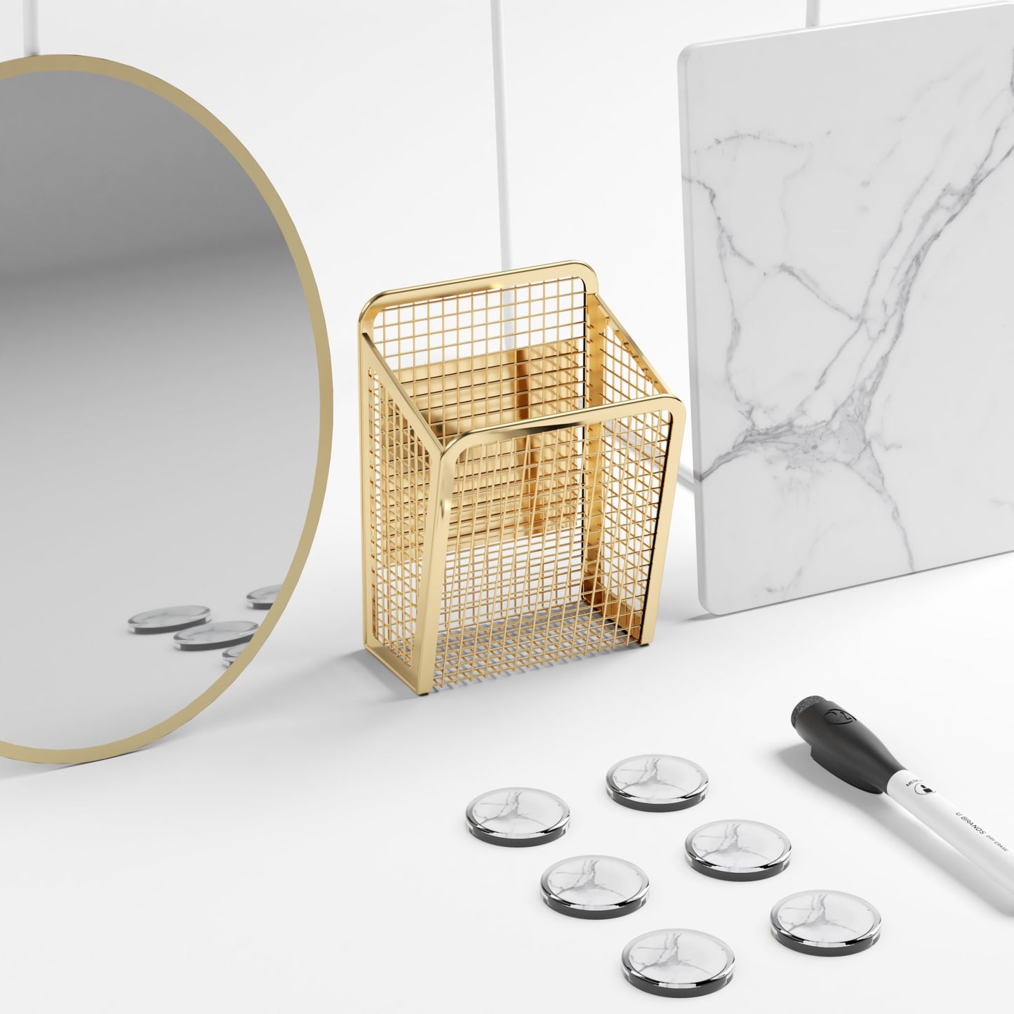 Gold Color, Dry Erase Board - 5" X 8"
Mirror - 5" X 6.5" Size, 4146U01-06