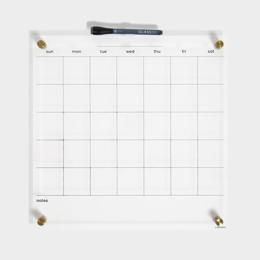 Gold & Clear Trend, Dry Erase Monthly Calendar Web Product Type, Clear Color, 16" X 16" Size 
