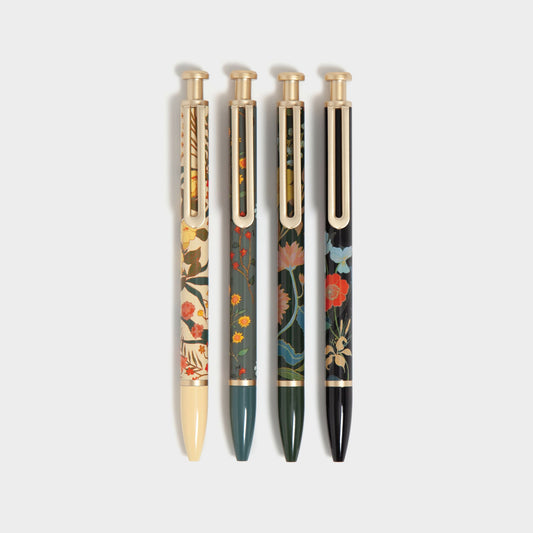 Botanical Studies, The Monterey Ballpoint Pens, 4 Ct, Assorted Colors, 5.51 Inch X 0.53 Inch X 0.43 Inch