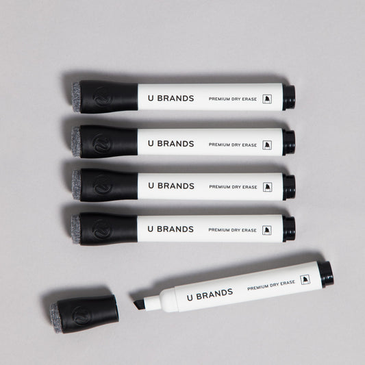 The Essential, Dry Erase Markers, Black, 7" X 6.5" 