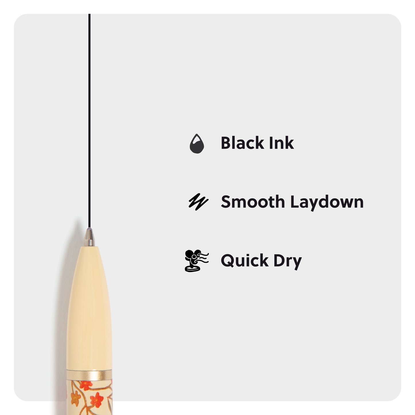 Botanical Studies, The Monterey Ballpoint Pens, 4 Ct, Assorted Colors, 5.51 Inch X 0.53 Inch X 0.43 Inch