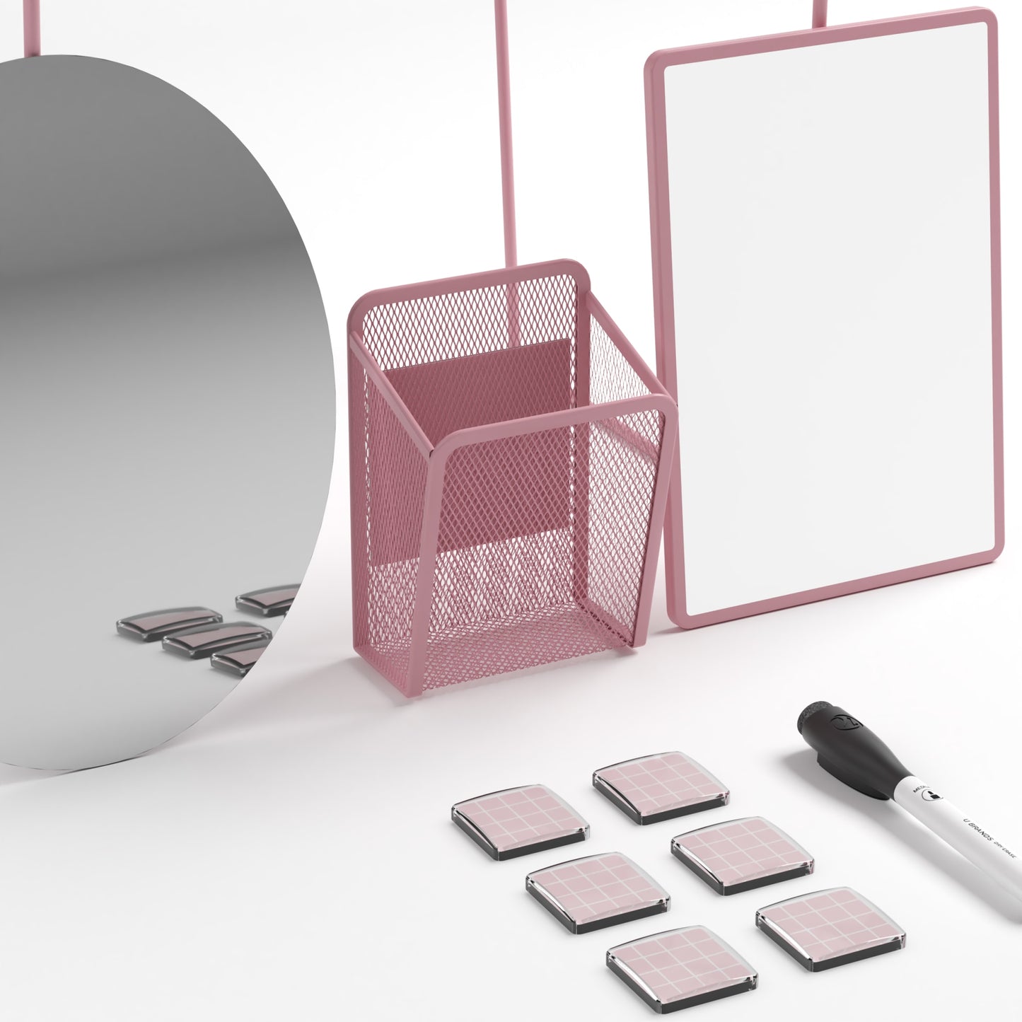 Pink Color, Dry Erase Board - 5" X 8"
Mirror - 5" X 6.5" Size, 4145U01-06