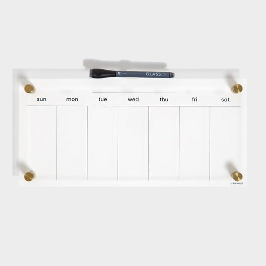 Gold & Clear Trend, Dry Erase Calendar Web Product Type, Clear Color, 7.5" X 16" Size 