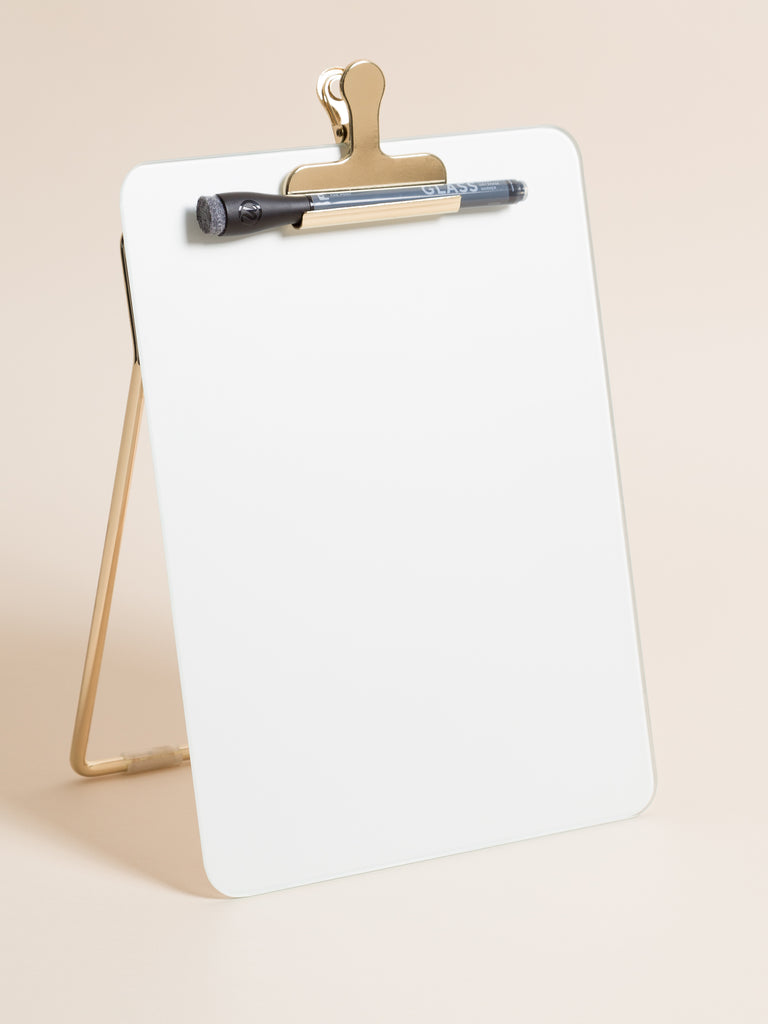 U Brands 8.5x11.7 Adjustable Glass Desktop Easel With Gold Accents And  Marker : Target