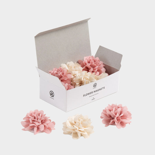 U Brands Mini Flower Magnets, Pink and Cream, 12-Count