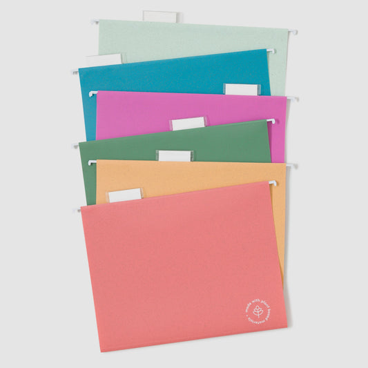 Speckled Bright, Poly Hanging File Folders, Assorted Colors 