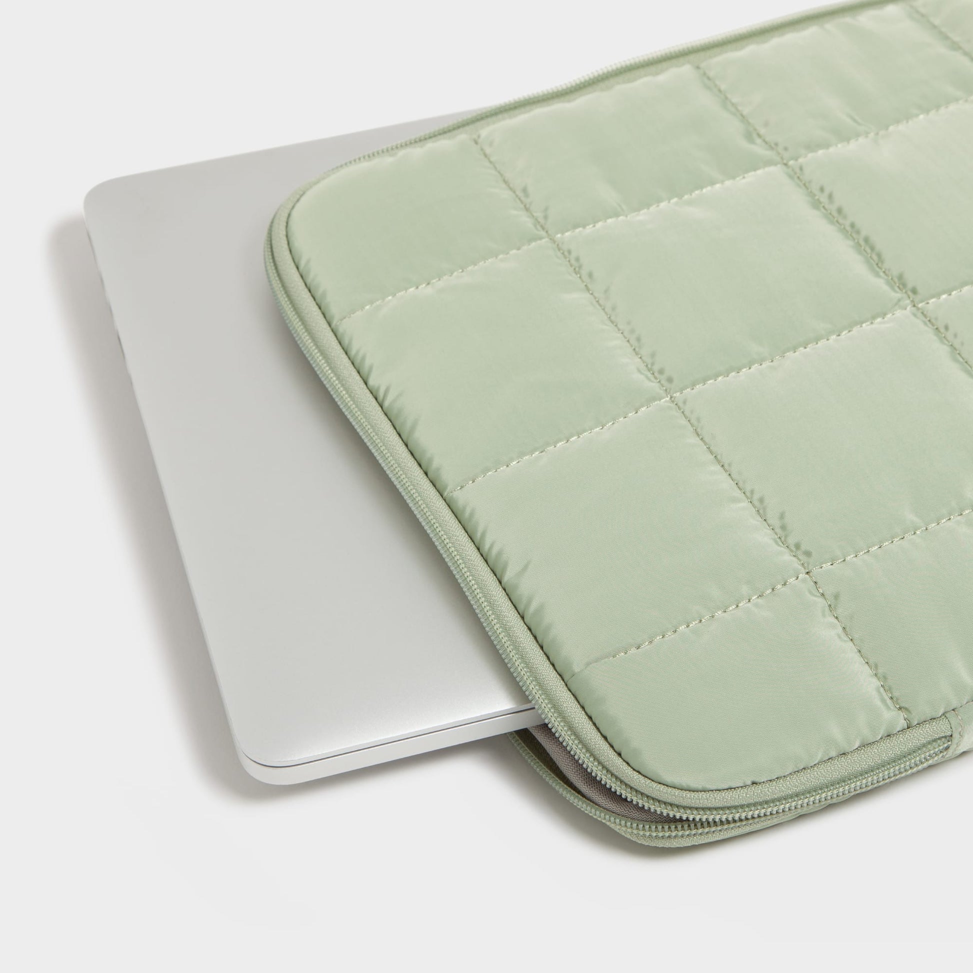 The Puffer - Matcha, Laptop Pouch, 16 In, Matcha, 15 X 10.5 