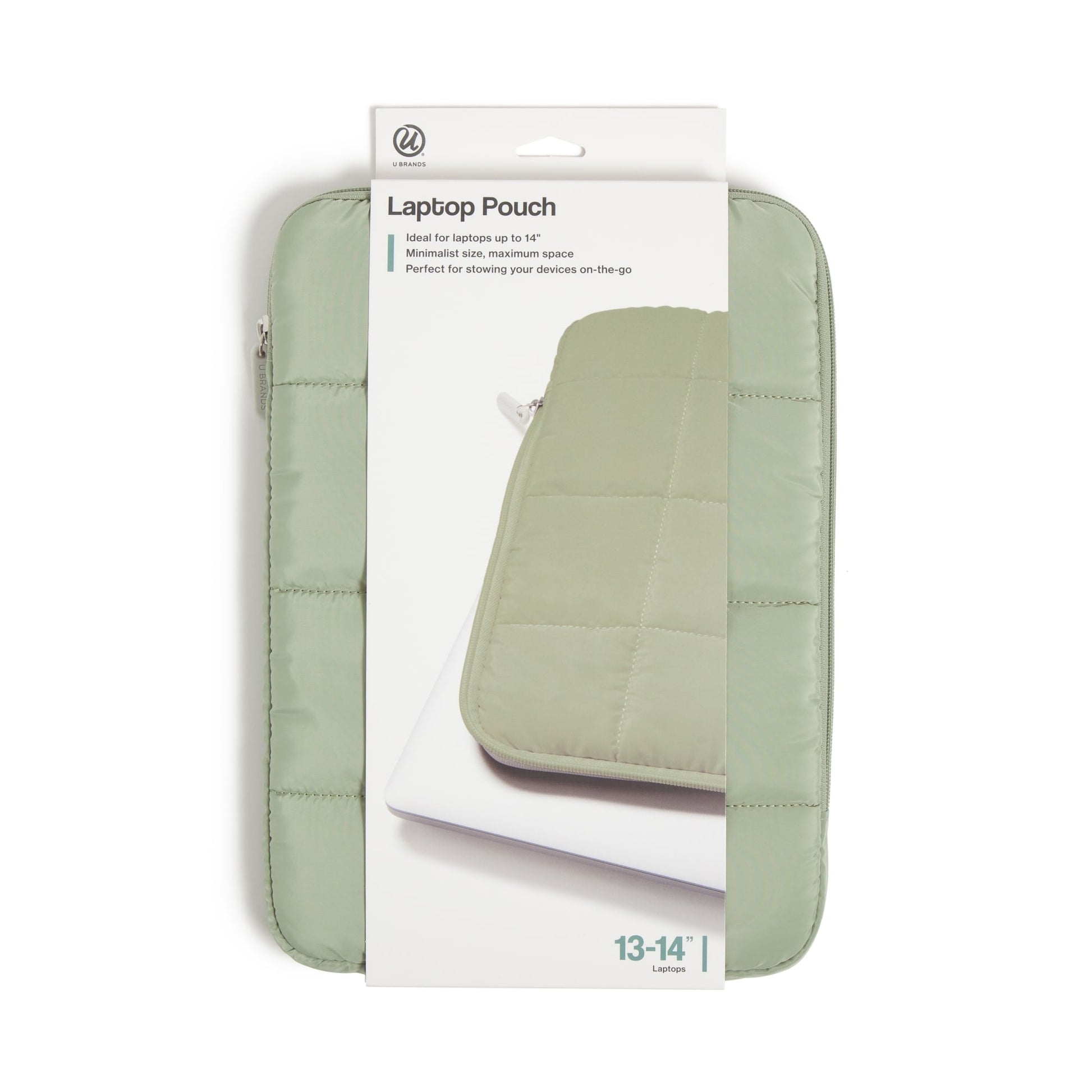 The Puffer - Matcha, Laptop Pouch, 14 In, Matcha, 13.5 X 9.75 