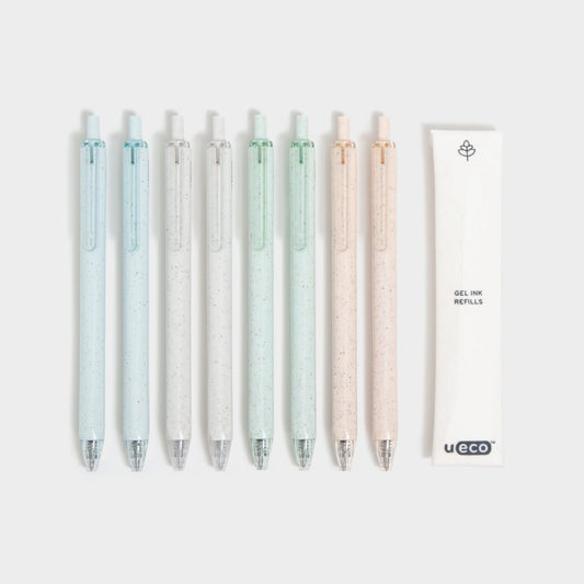 Pastel Speckle, U-Eco Gel Pens, 8 Ct, Assorted Colors, 5.71 Inch X 0.47 Inch X 0.39 Inch