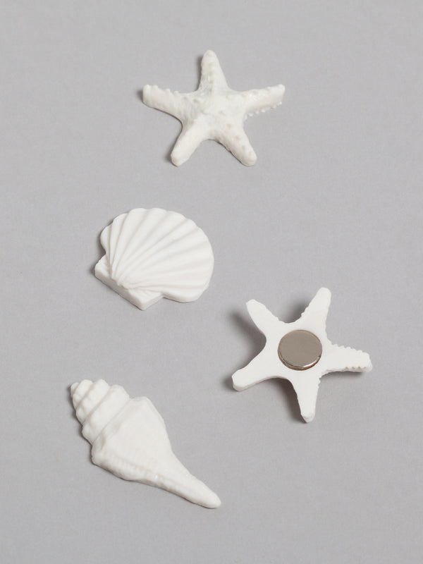 Sea Life White Magnets, 4 Count