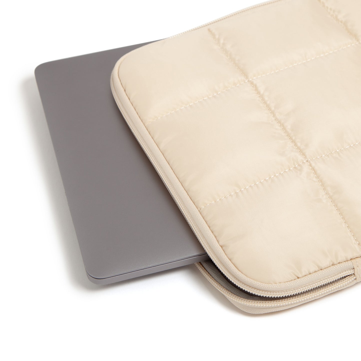 The Puffer - Sand, Laptop Pouch, 14 In, Beige, 13.5 X 9.75 