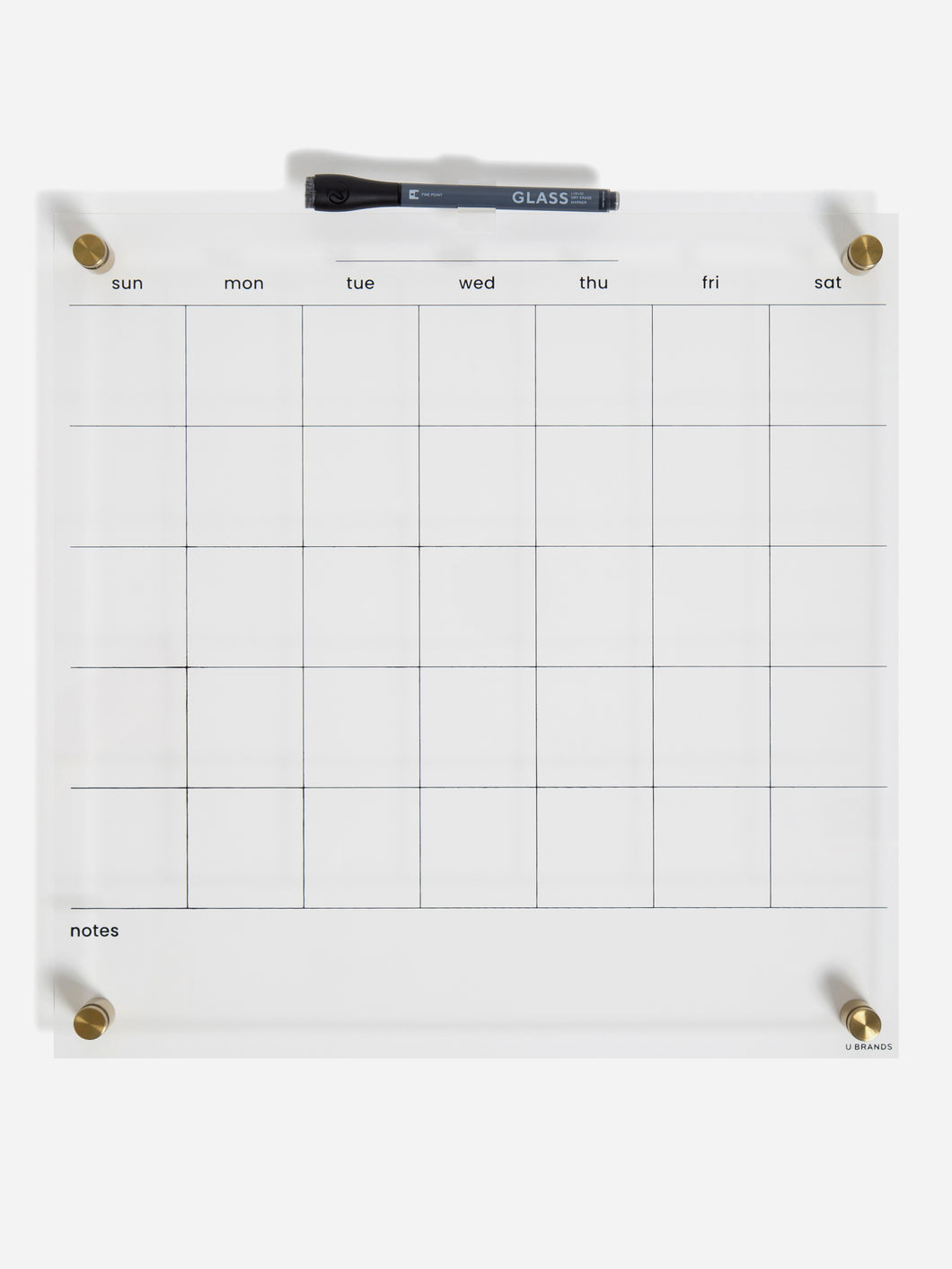 Acrylic Monthly Dry Erase Calendar, 16