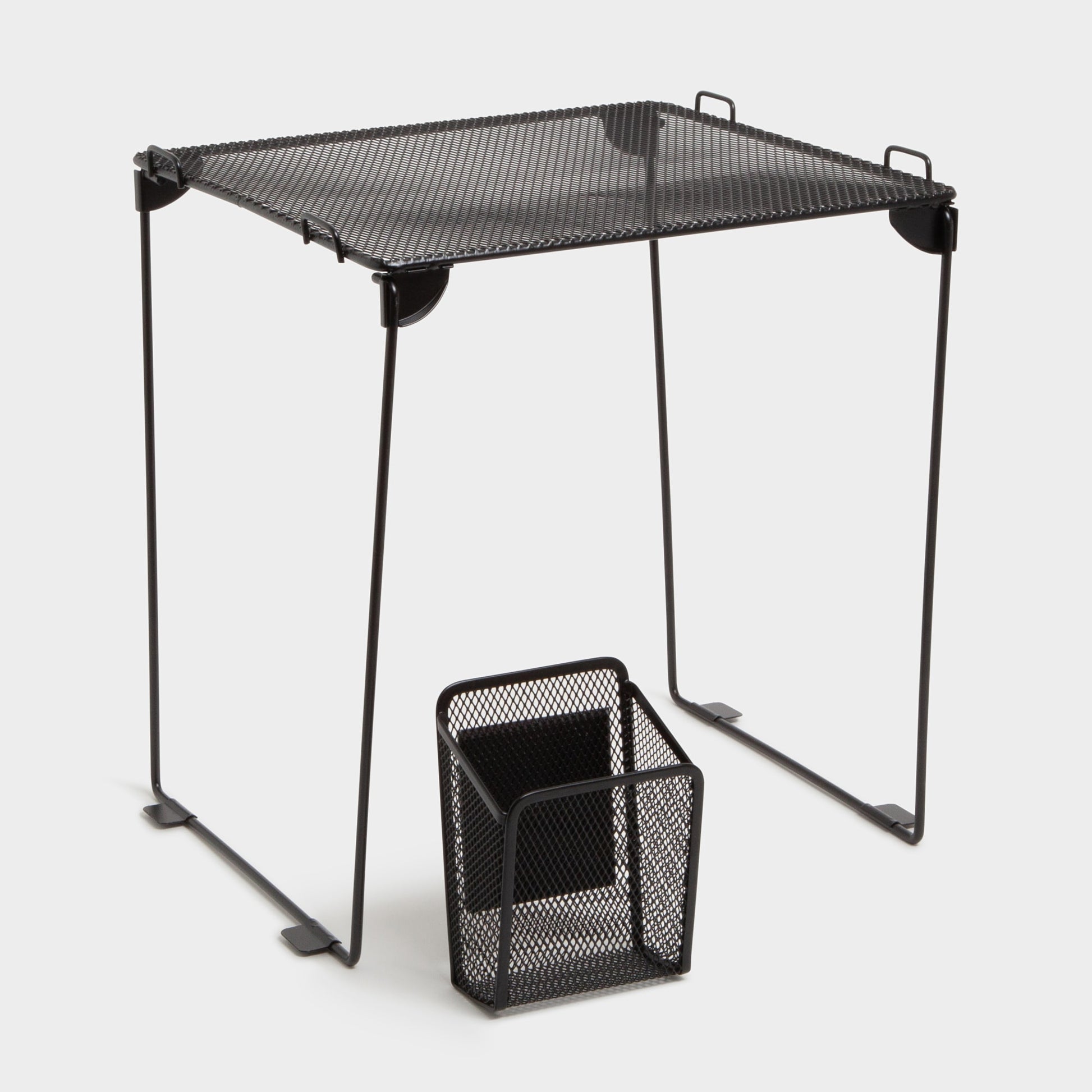 Midnight Mesh, Shelf + Locker Cup, Black, Shelf - 12.8" X  10.4" X 1.5"
Cup - 3.5" X 2.4" X 5.1" 