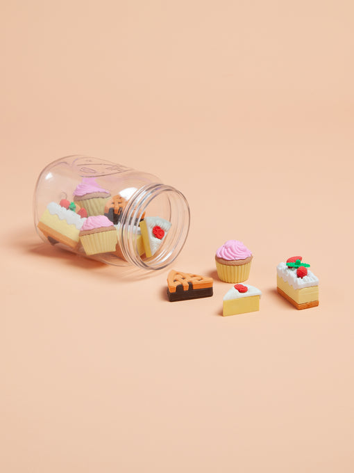 Cake Erasers in Mini Mason Jar, 12 Count