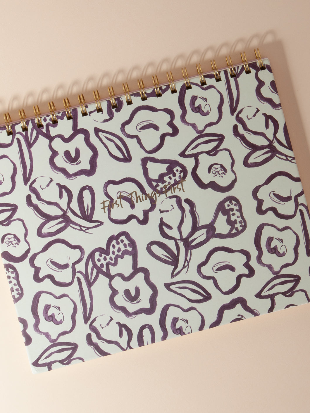 Artist Touch Weekly Notepad, Plum Floral