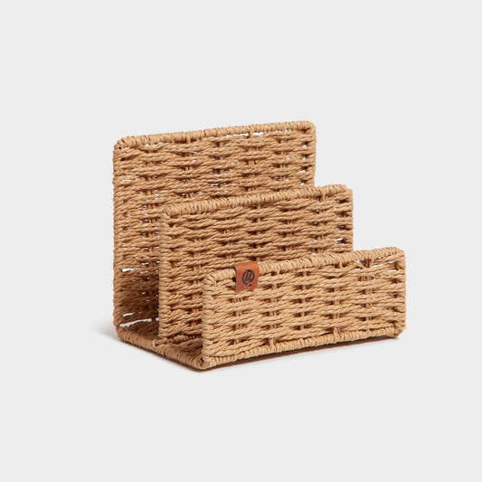 Woven desk organization , 6.1" x 4.2" x 5", BrownSomerset Trend, Woven Letter Sorter Web Product Type, Brown Color 