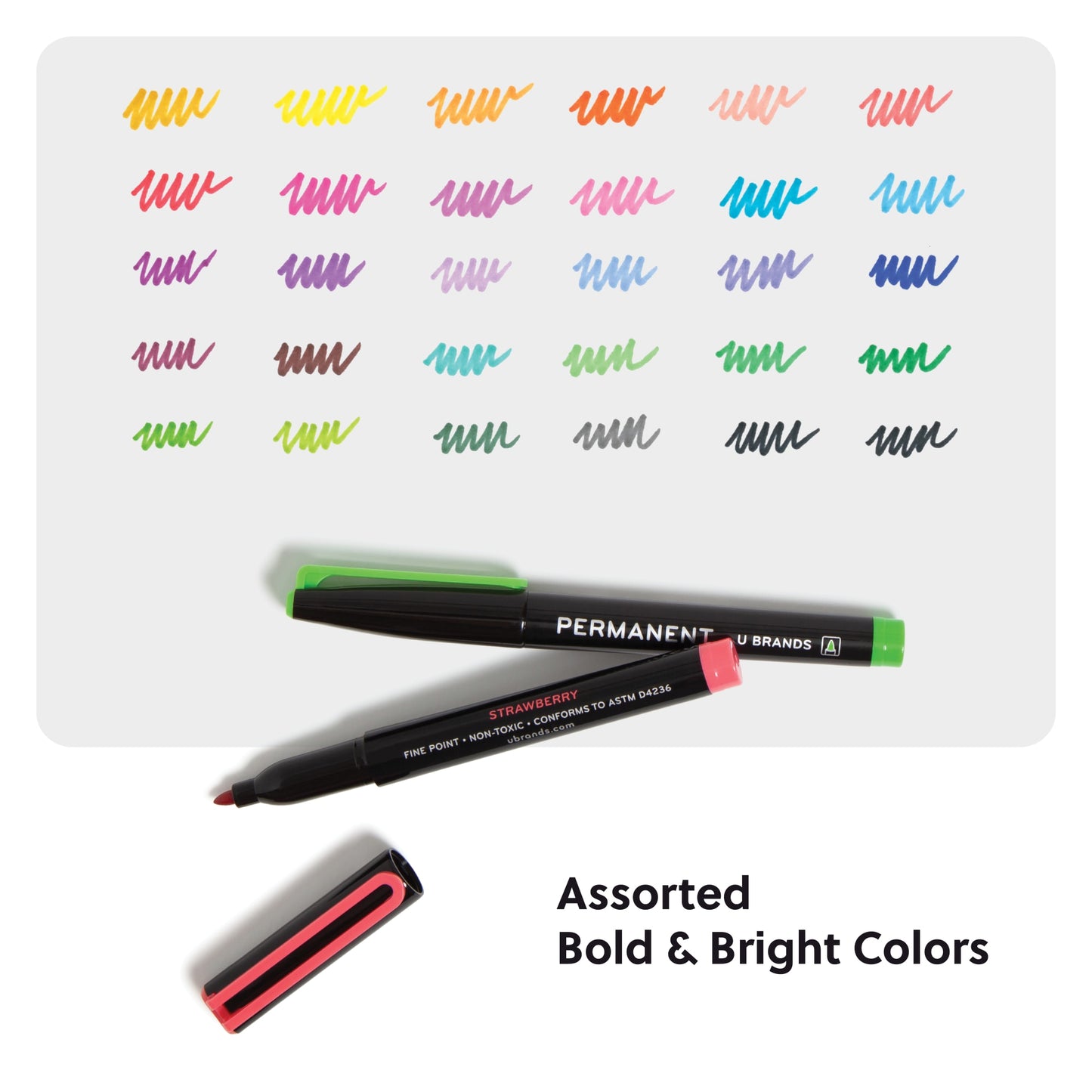 Live Colorfully, The Malibu Permanent Colored Markers, 30 Ct, Assorted Colors, 5.4 Inch X 0.56 Inch X 0.53 Inch 