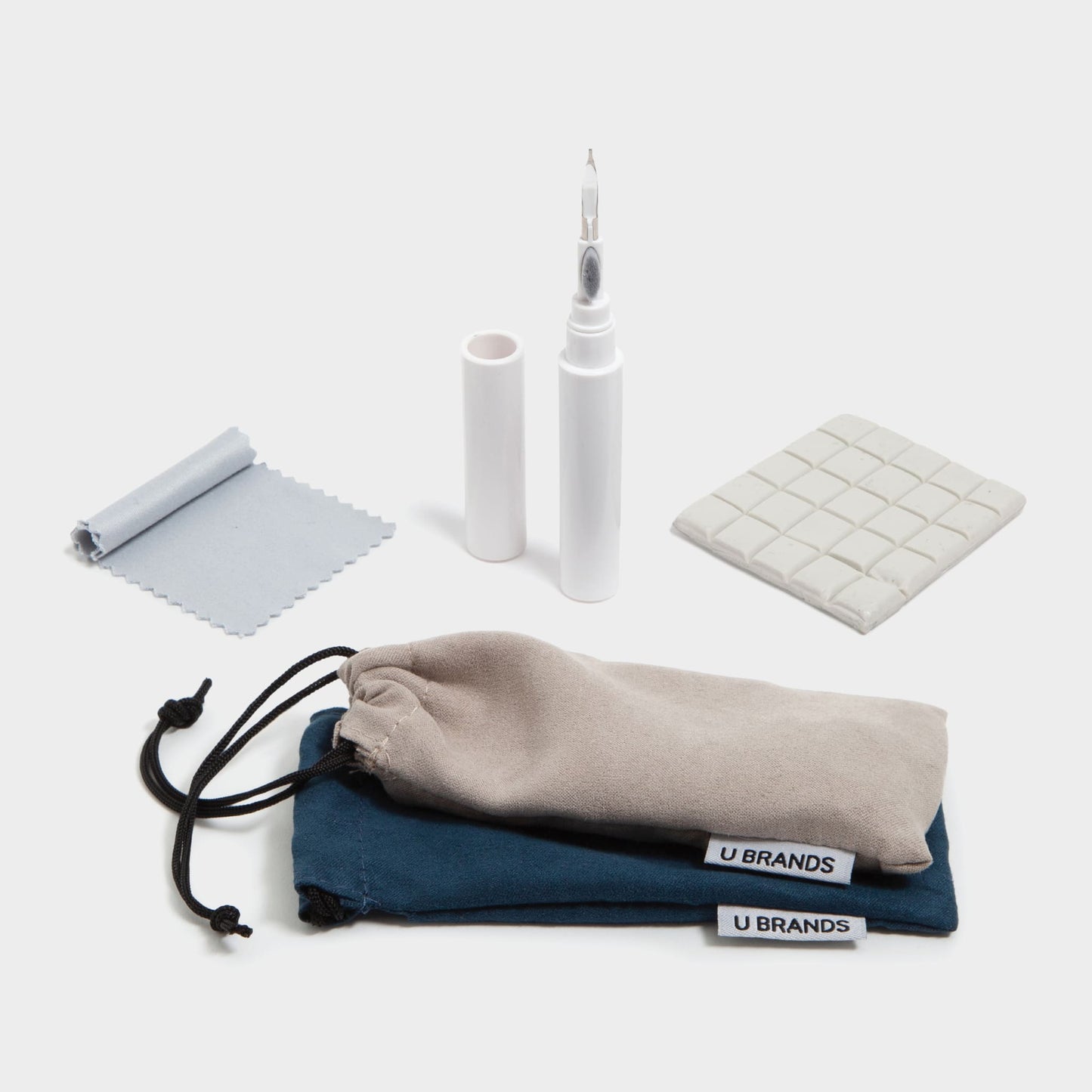 Assorted Colors Color, 3-In-1 Cleaning Tool: 4.17X0.31X0.31

Microfiber: 3.54X2.16X0.039

Cleaning Putty Squares: 2.16X1.96X0.19

Drawstring: 5.11X2.56X0.078 Size, 7367U01-12