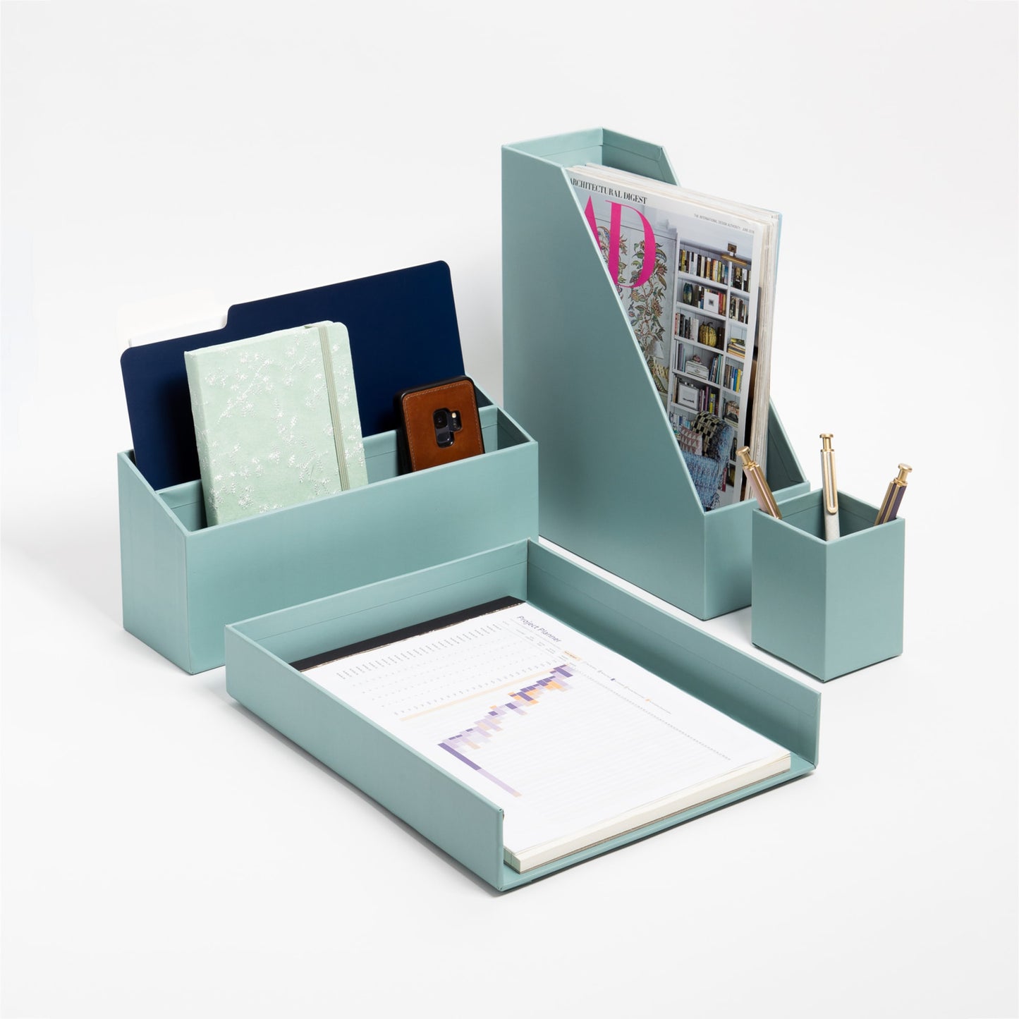 Simple Teal Trend, Desk Org Set Web Product Type, Teal Color 