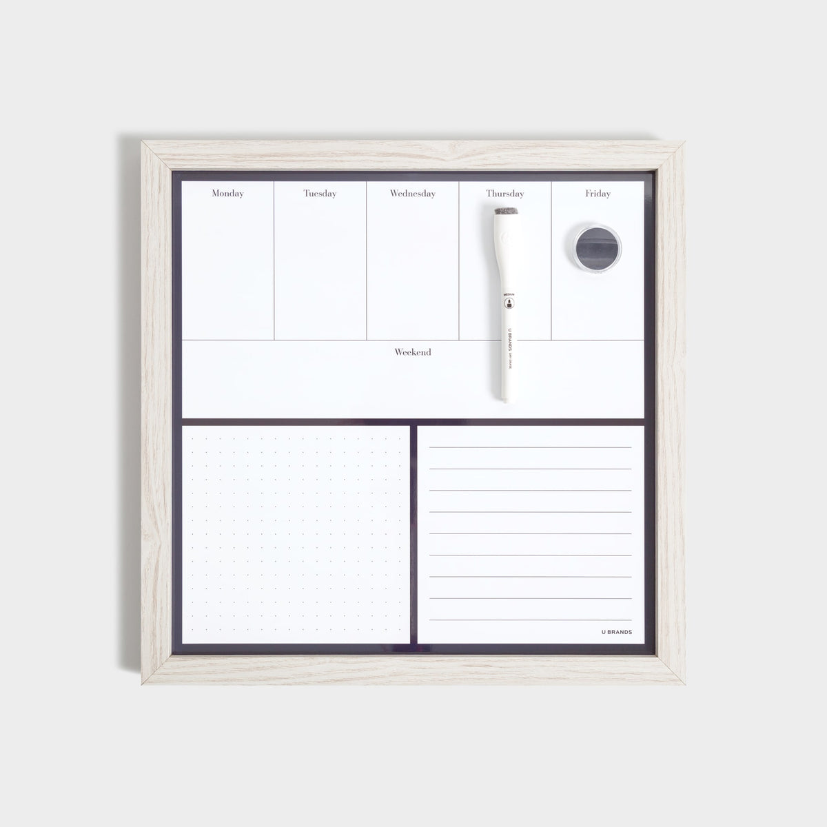U Brands Weekly Dry Erase Planner Board