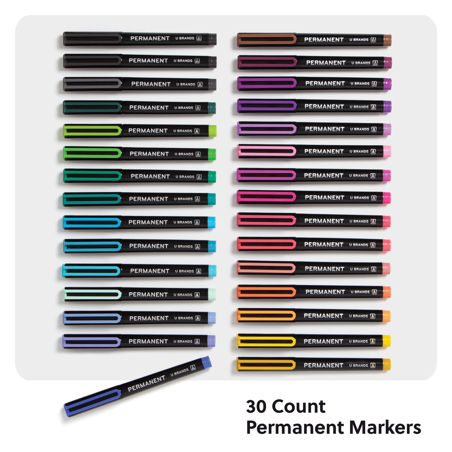 The Malibu, Permanent Markers, 30 Ct, Assorted Colors, 5.4 Inch X 0.56 Inch X 0.53 Inch 