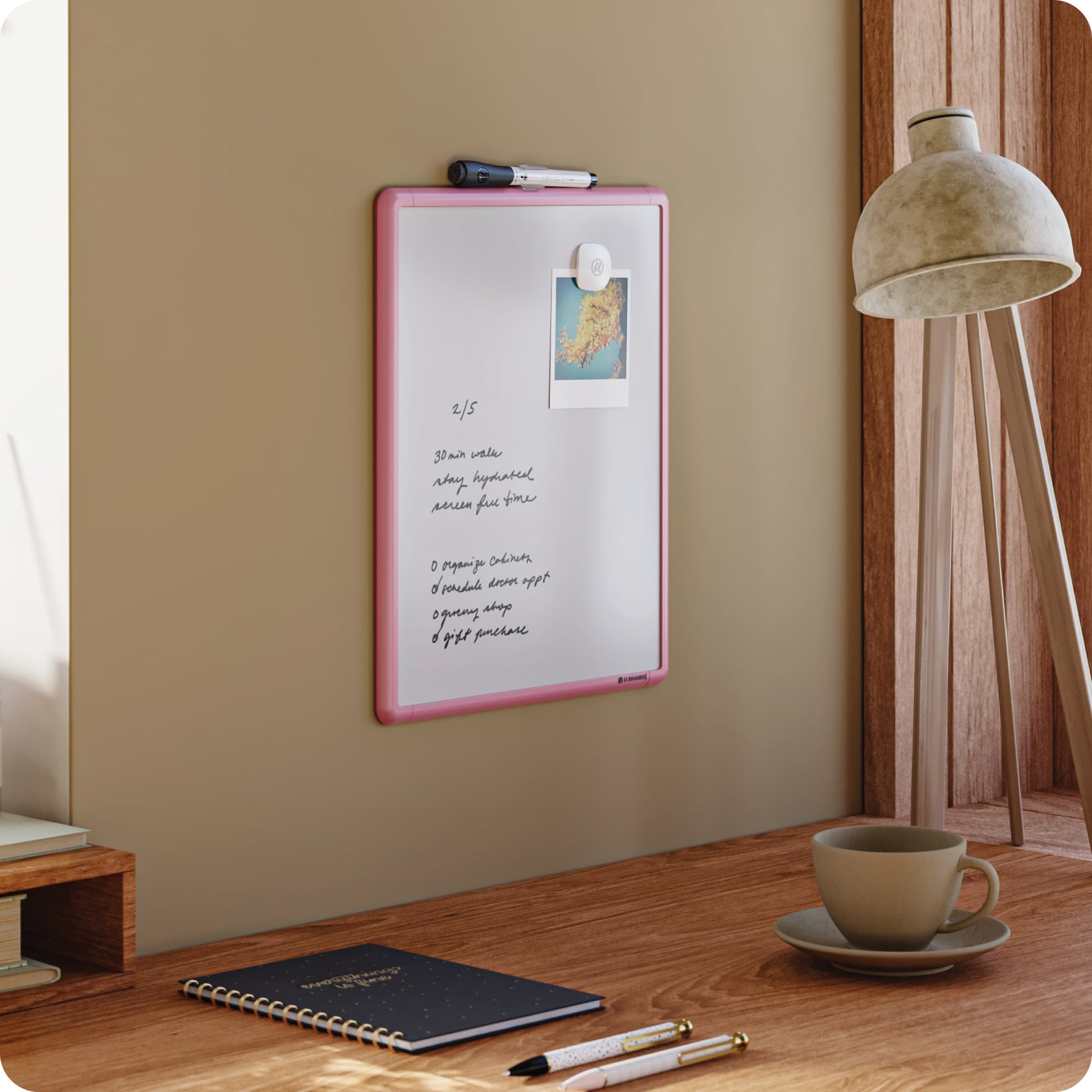 Contempo, Dry Erase Board, Pink, 11" X 14" 