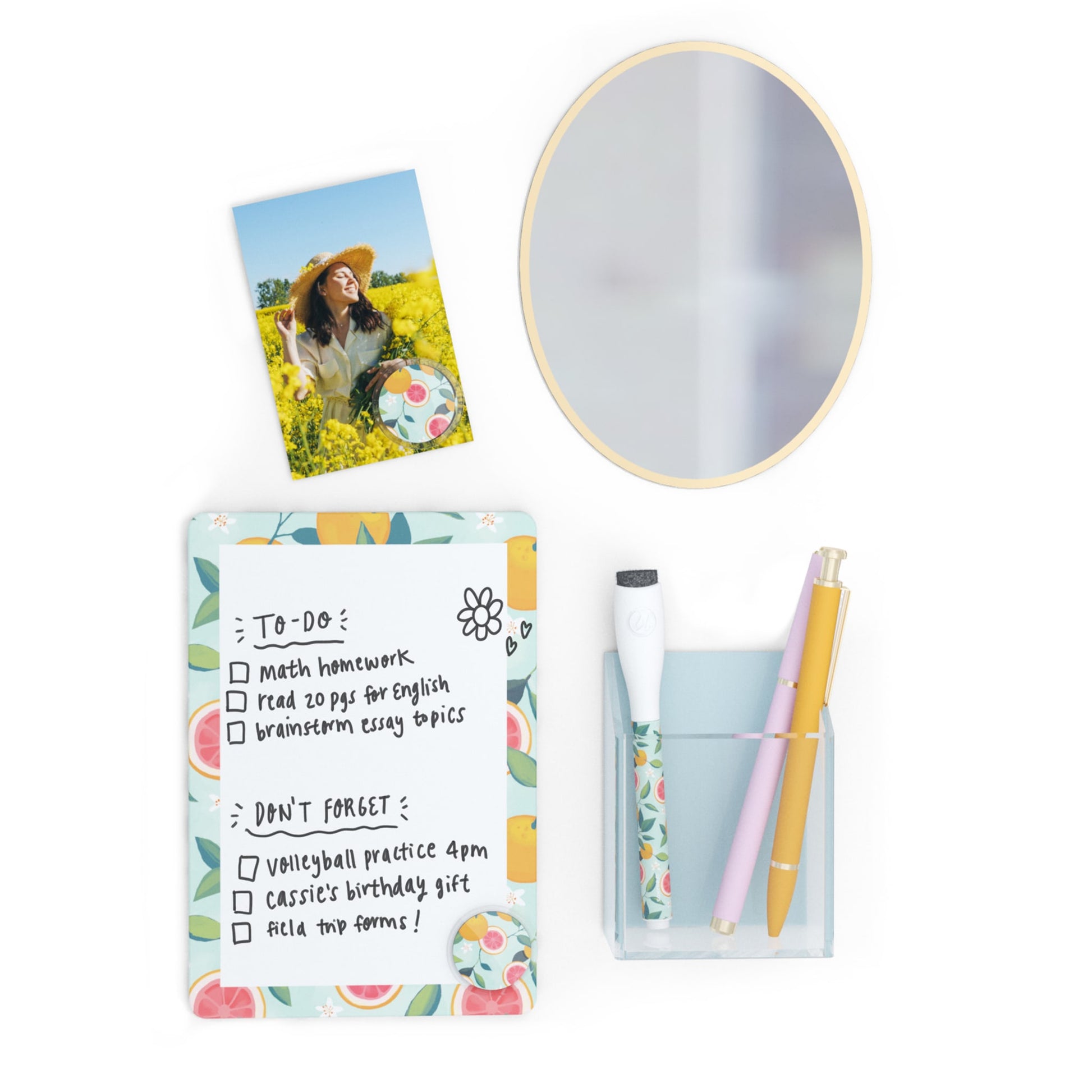 Assorted Colors Color, Dry Erase Board - 5" X 8"
Mirror - 5" X 6.5" Size, 5072U01-06