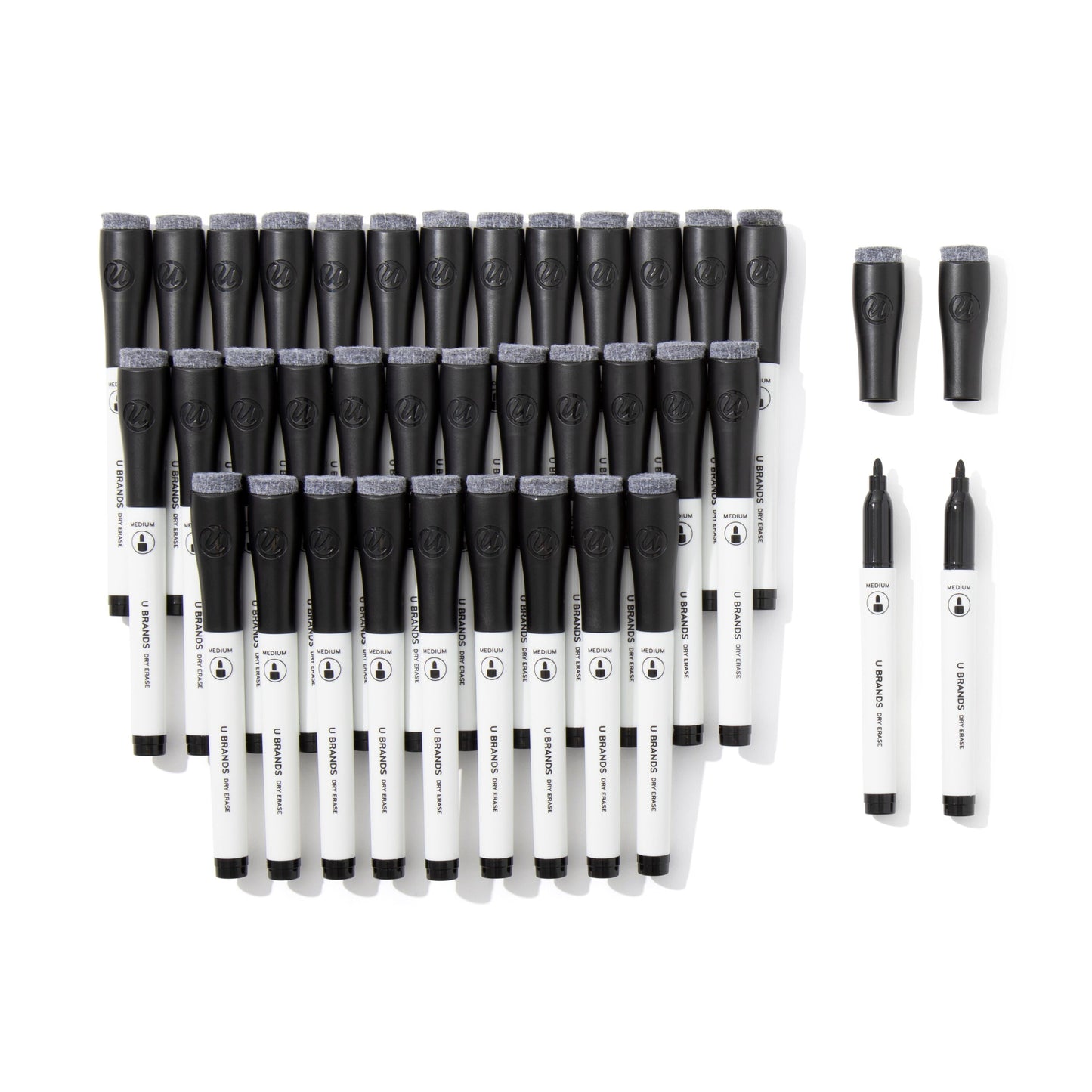 U Brands Classic Midnight Medium Tip Dry Erase Markers - Black, 36 CT Black