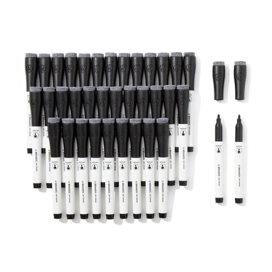 U Brands Classic Midnight Medium Tip Dry Erase Markers - Black, 36 CT Black