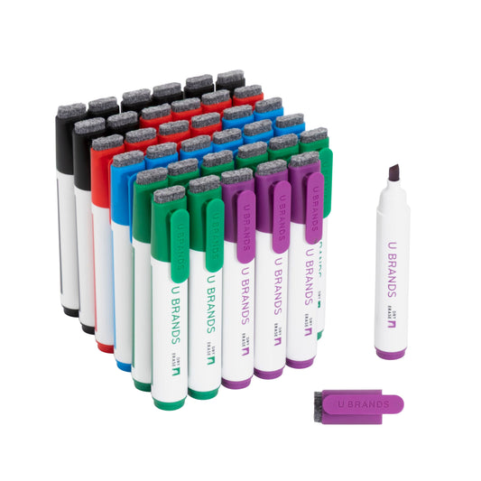U Brands Color Edge Chisel Clip Dry Erase Markers - Assorted Colors, 36 CT Assorted Colors