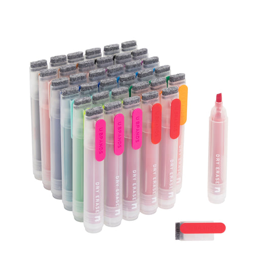 U Brands Clear Edge Chisel Clip Dry Erase Markers - Assorted Colors, 36 CT Assorted Colors