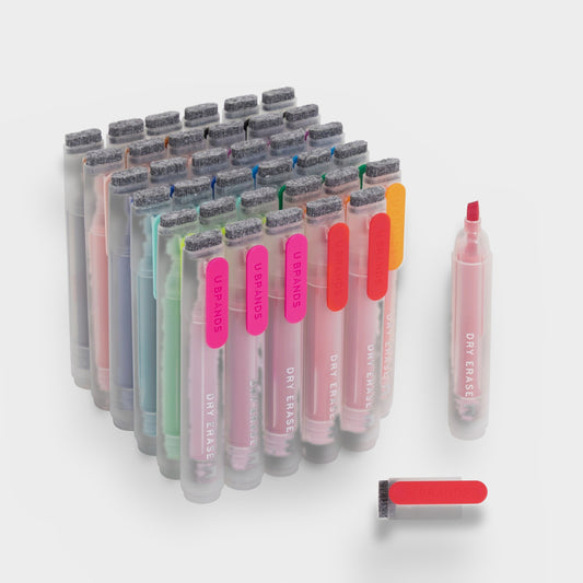 U Brands Clear Edge Chisel Clip Dry Erase Markers - Assorted Colors, 36 CT Assorted Colors