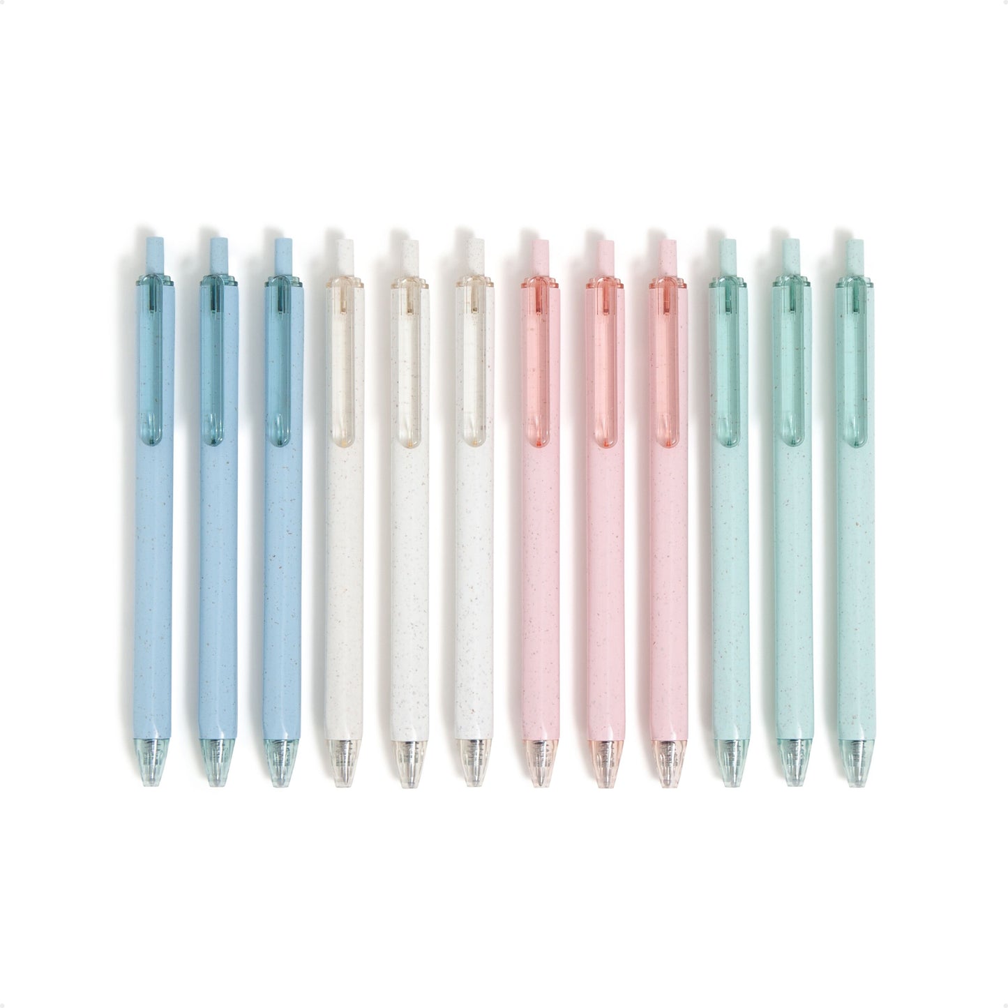 U Brands U-Eco Recycled Gel Click Pens, 12 count, Pastel Speckle, Medium (0.7 mm) Point, Black Ink