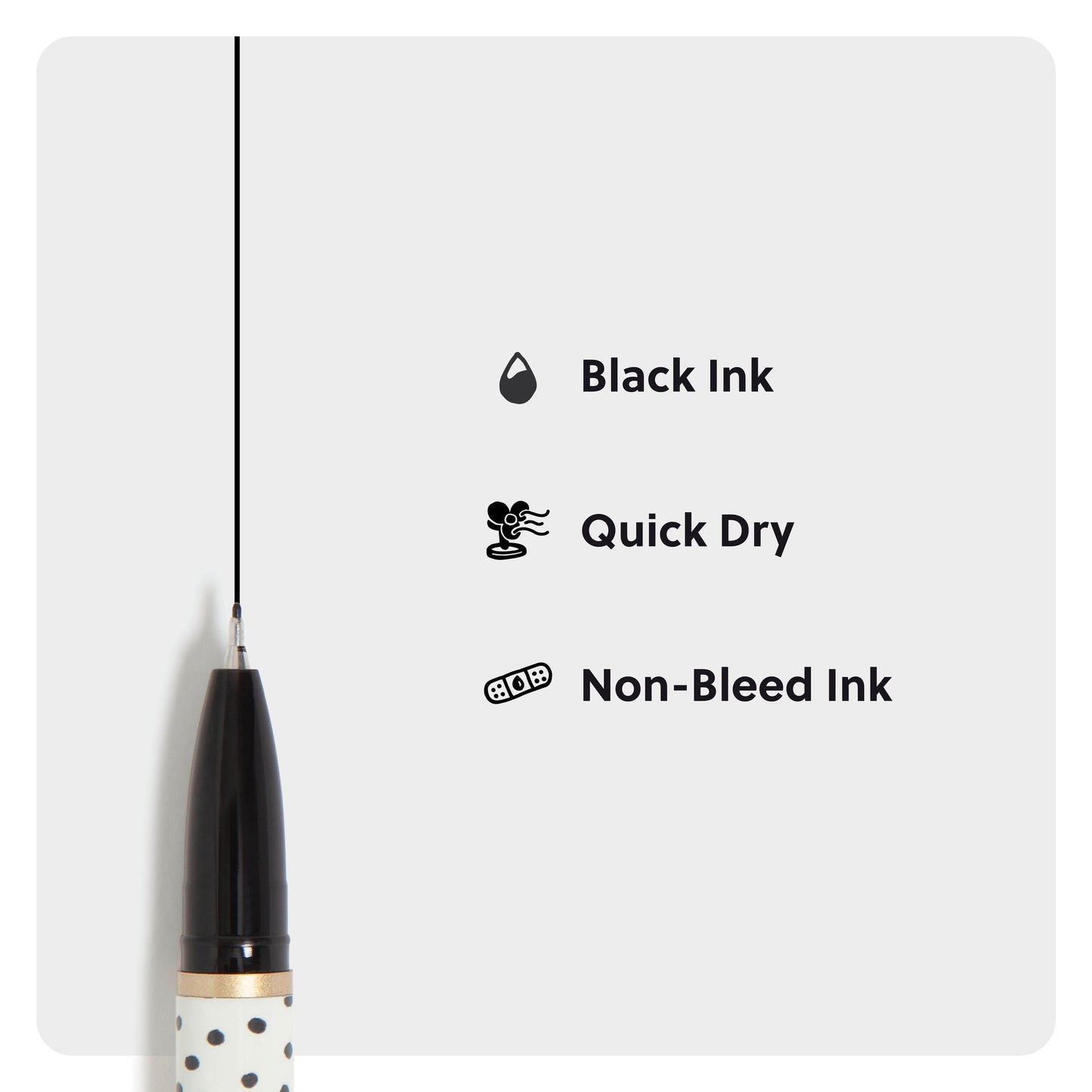 U Brands Catalina Felt Tip Pens, 6 Count, Stripes and Dots, Medium (0.7 mm) Point, Black Ink