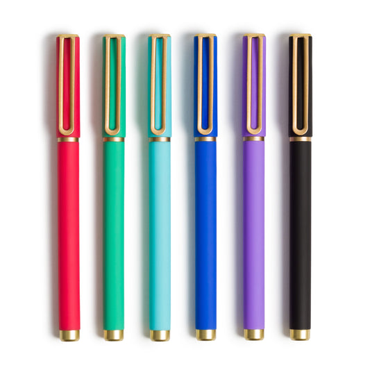 U Brands Catalina Felt Tip Pens, 6 count, Soft Touch, Medium (0.7 mm) Point, Assorted Color Ink