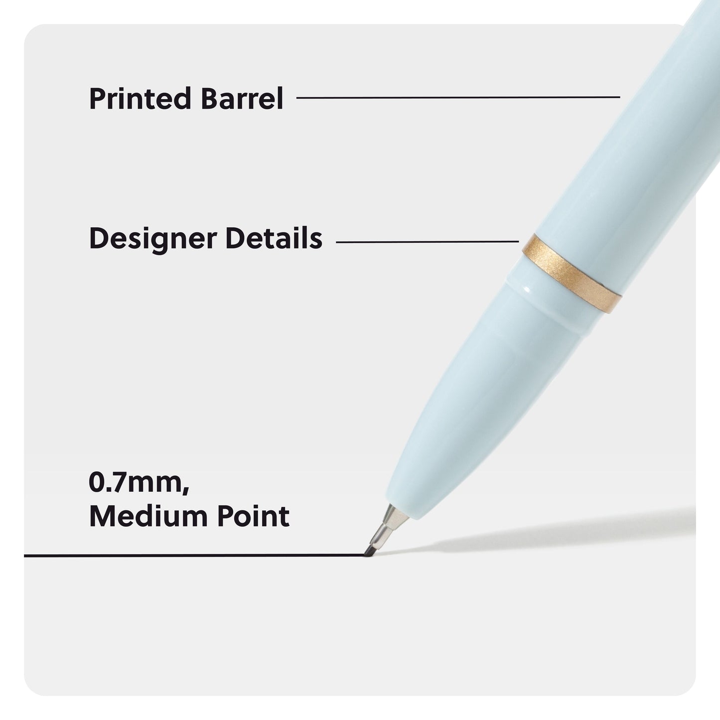 U Brands Catalina Felt Tip Pens, 6 Count, Classic Pretty Pastels, Medium (0.7 mm) Point, Black Ink