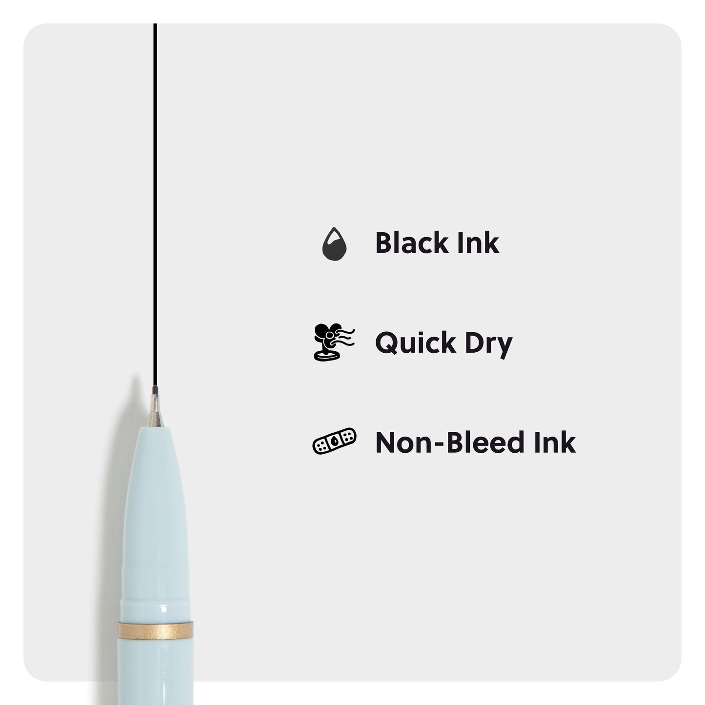 U Brands Catalina Felt Tip Pens, 6 Count, Classic Pretty Pastels, Medium (0.7 mm) Point, Black Ink