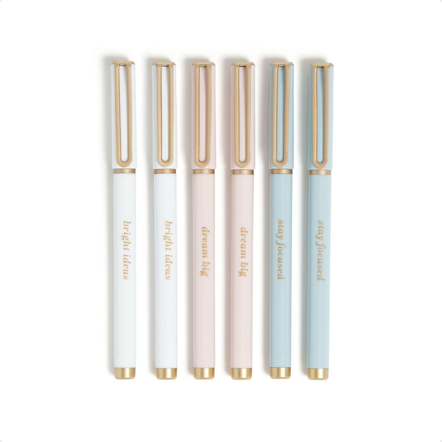 U Brands Catalina Felt Tip Pens, 6 Count, Classic Pretty Pastels, Medium (0.7 mm) Point, Black Ink