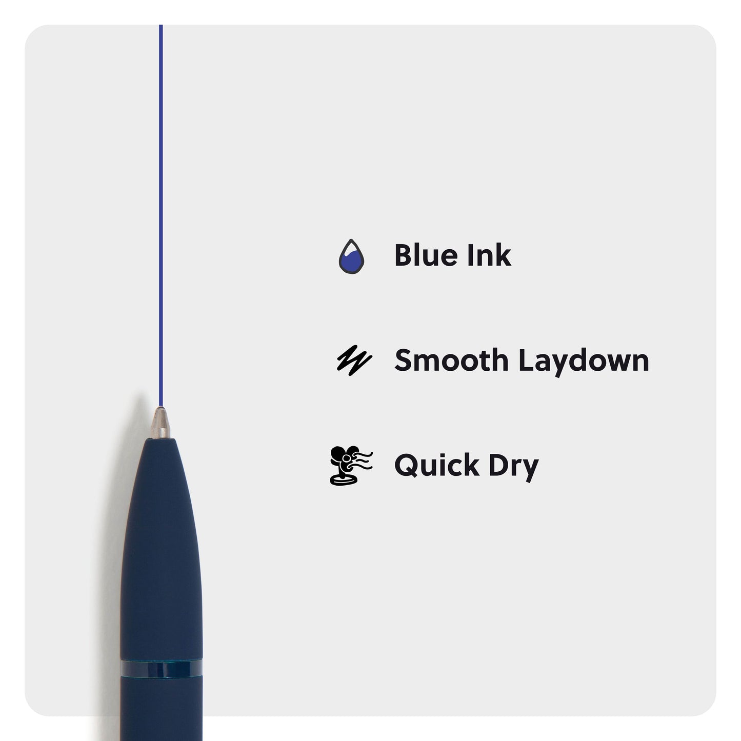 U Brands Monterey Ballpoint Pens Midnight Blue packaging