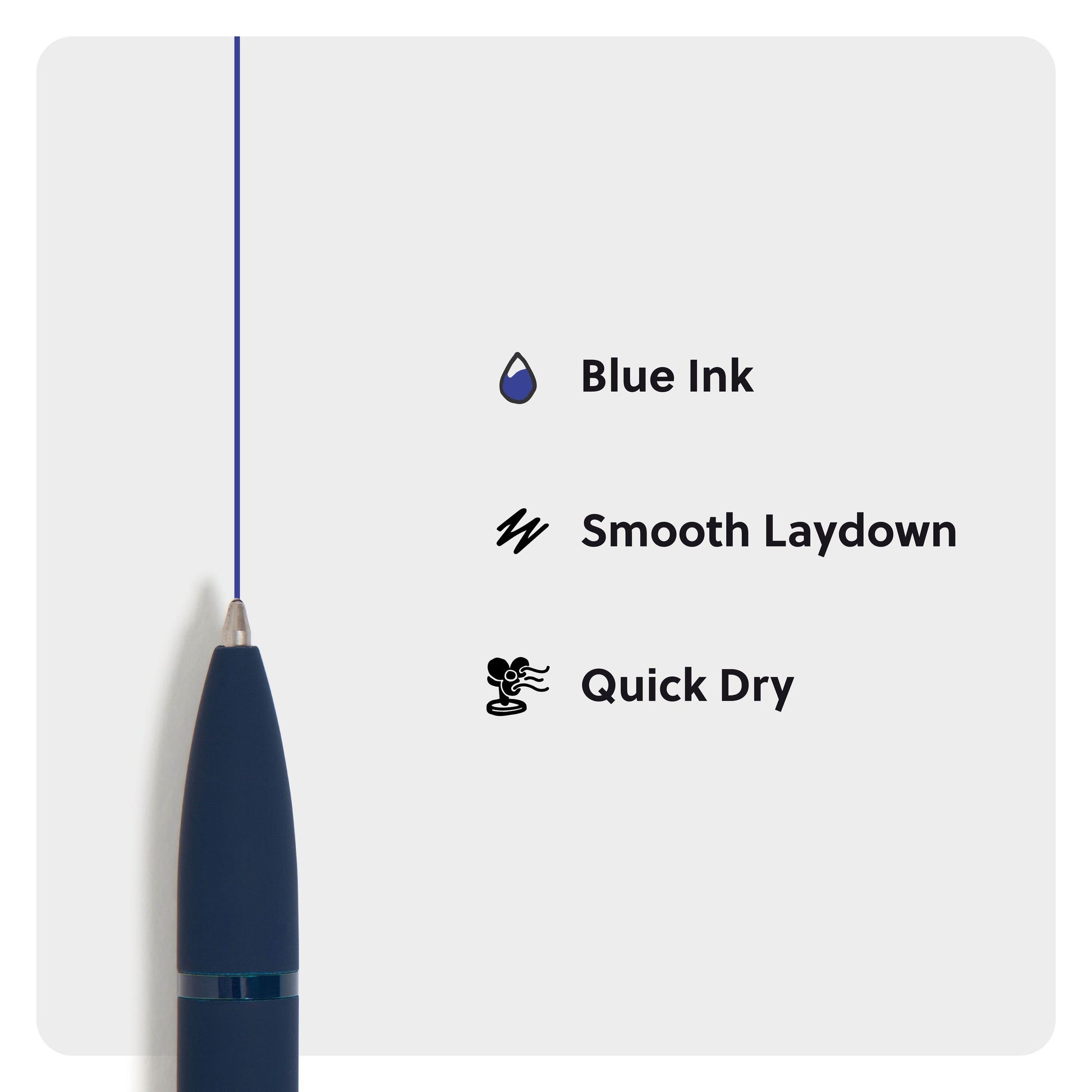 U Brands Monterey Ballpoint Pens Midnight Blue packaging