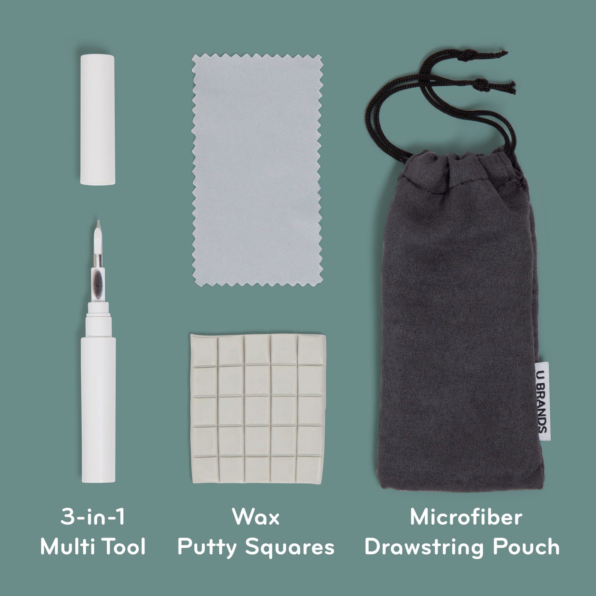 Clean Harmony, Earbud Cleaning Kit, Charcoal, 8.5 X 5 X 0.95 